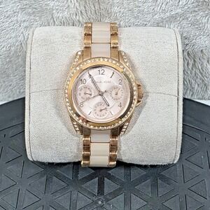 Michael Kors Chronograph Women's Mini Blair Rose Gold Tone Watch MK6175 Need Bat